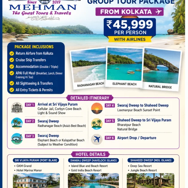 Andaman Package from Kolkata
