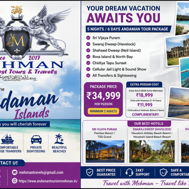 5 Nights 6 Days Andaman Tour Itinerary
