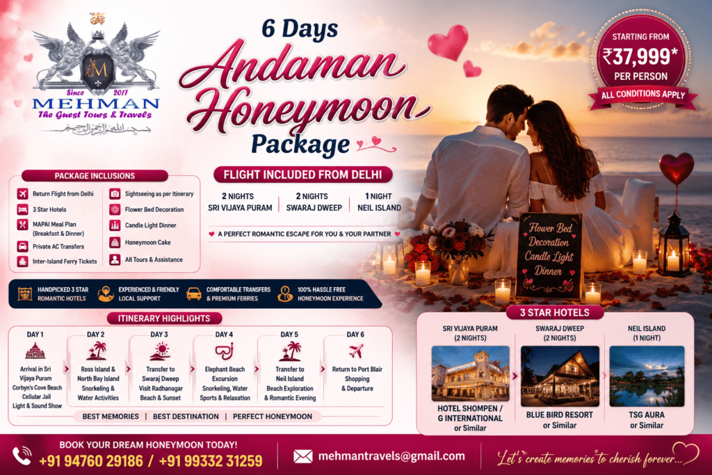 Romantic Andaman Honeymoon Andaman Honeymoon Package