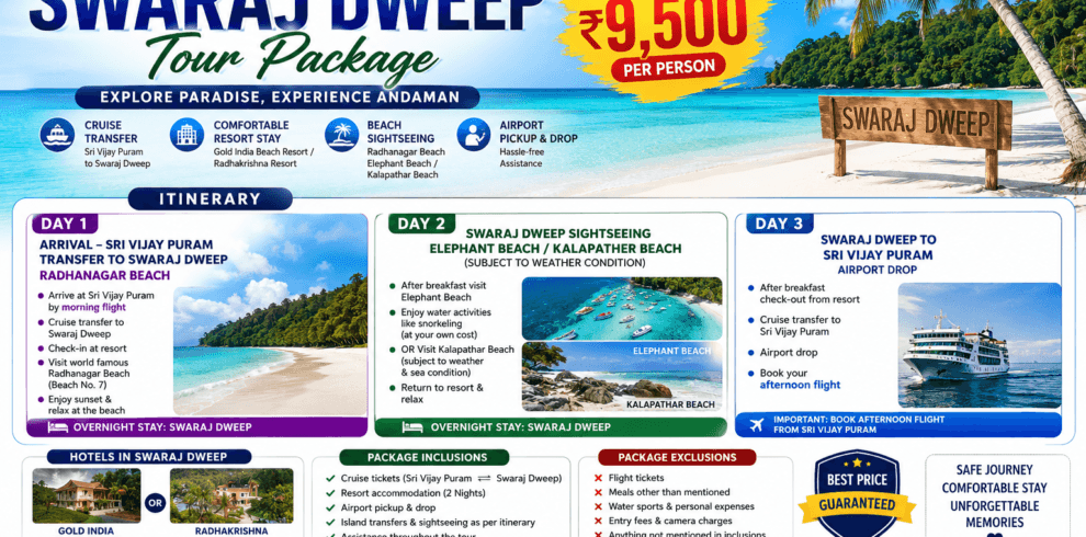 2 Nights 3 Days Swaraj Dweep Tour Package