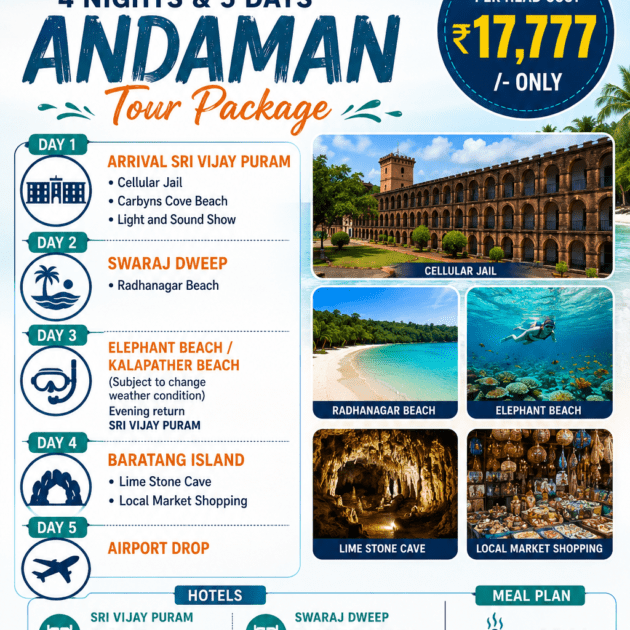 4 Nights 5 Days Baratang Swaraj Dweep Package