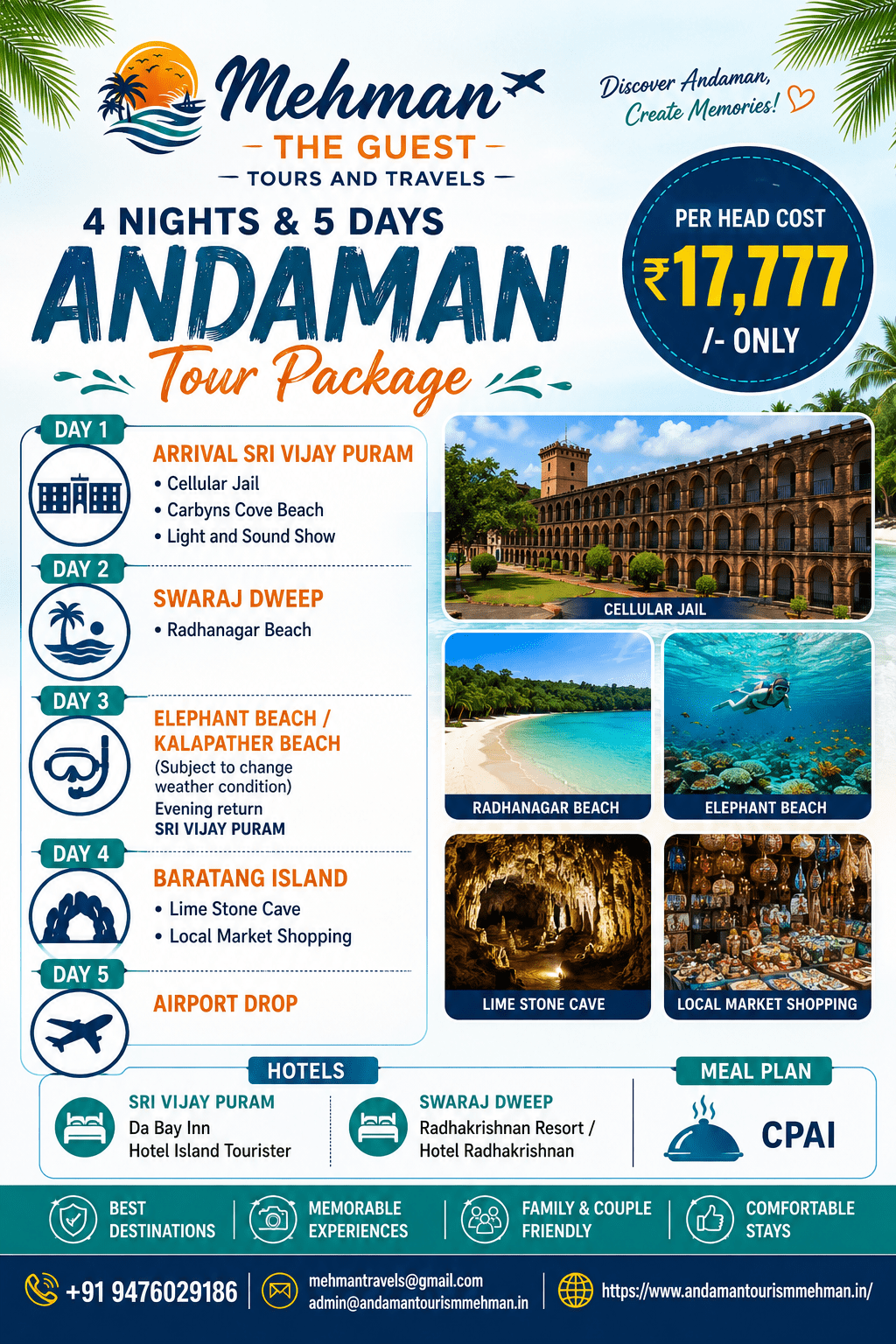4 Nights 5 Days Baratang Swaraj Dweep Package