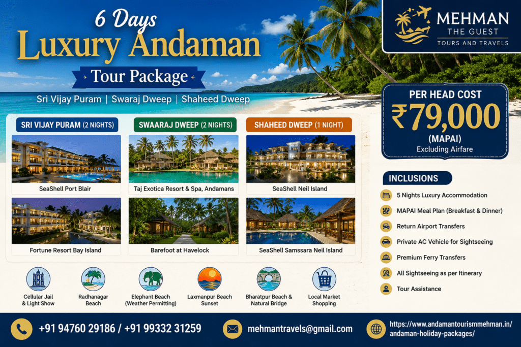 5 Nights 6 Days Luxury Andaman package 5 Nights 6 Days Luxury Andaman package
