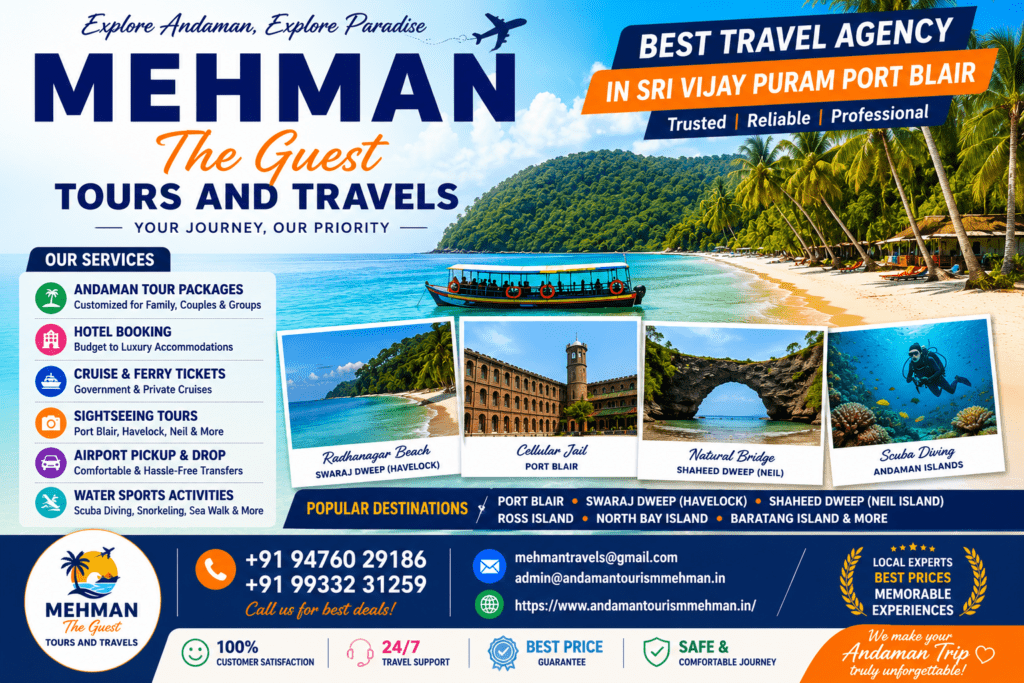 Best Travel Agents Sri Vijay Puram Port Blair Trusted Andaman Tour Packages